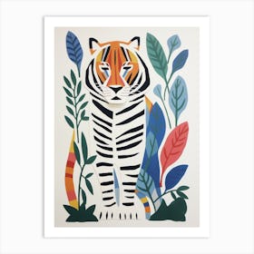 Colourful Kids Animal Art Tiger 6 Art Print