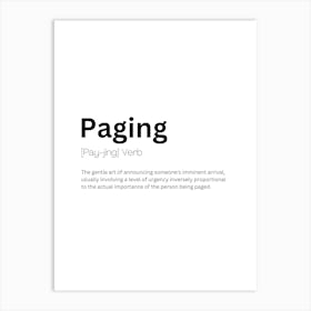 Paging Definition Meaning Art Print