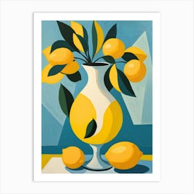 lemon and vase Art Print