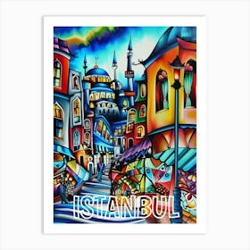 Istanbul, Cubism and Surrealism, Typography Art Print