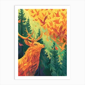 Deer In The Forest 20 Art Print