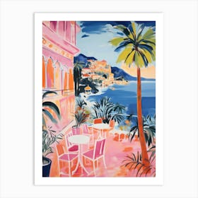 Ischia   Italy Beach Club Lido Watercolour 2 Art Print