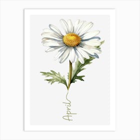 April Birth Flower Birth Month Botanical 2 Art Print