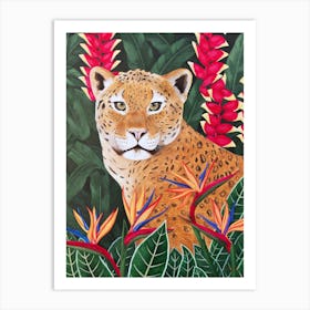 Leopard In Jungle Art Print