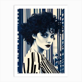 Woman With Curly Hair Art Print