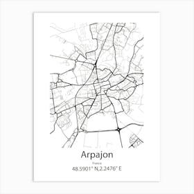 Arpajon,France Minimalist Map Art Print