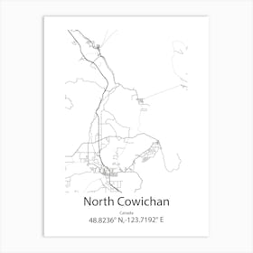 North Cowichan,Canada Minimalist Map Art Print