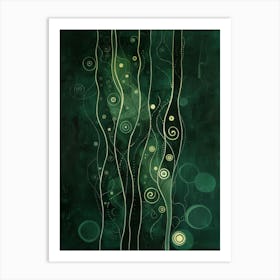 Green Swirls Art Print