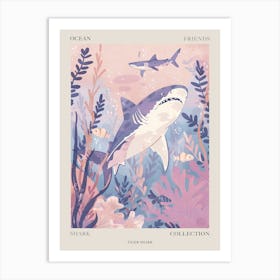 Purple Tiger Shark Illustration 3 Poster Art Print