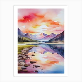 Sunset By The Lake 7 Art Print