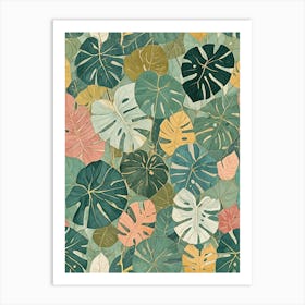 Tropical Leaves Pattern Art Print