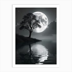 Moonlight Over Water Art Print