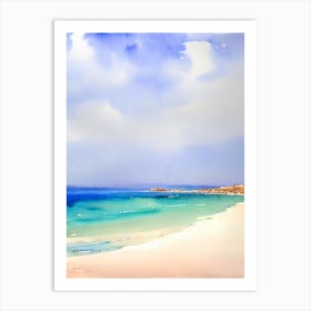 Cala Conta Beach 2, Ibiza, Spain Watercolour Art Print