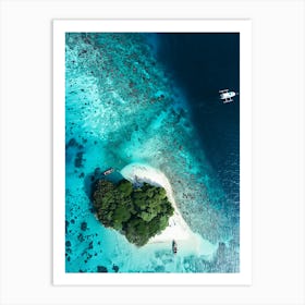 Aerial View Of A Tropical Island 3 Art Print