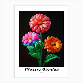 Bright Inflatable Flowers Poster Zinnia 1 Art Print