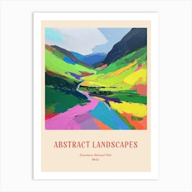 Colourful Abstract Snowdonia National Park Wales 4 Poster Art Print