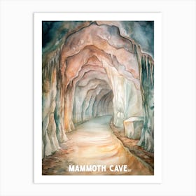 Mammoth Cave National Park California Watercolor Painting. Art Print