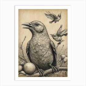 Crows And Eggs Art Print