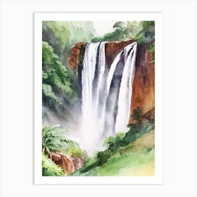 Sipi Falls, Uganda Water Colour  (2) Art Print