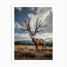 Elk In The Grass Art Print