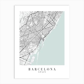 Barcelona Spain Street Map Color Minimal Art Print