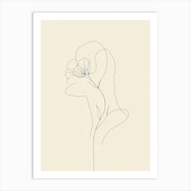 Line Drawing Of A Woman Art Print