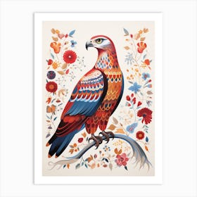 Scandinavian Bird Illustration Red Tailed Hawk 3 Art Print