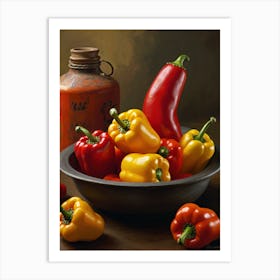 Peppers In A Bowl 1 Art Print