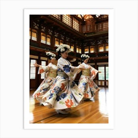 Awa Odori Dance Japanese Traditional Illustration 4 Art Print