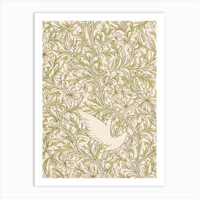 Dove William Morris Style Bird Art Print