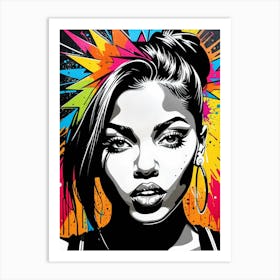 Graffiti Mural Of Beautiful Hip Hop Girl 1 Art Print