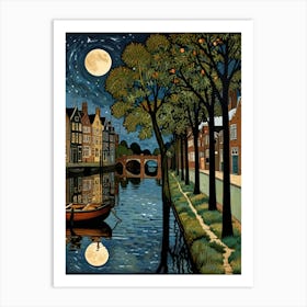 William Morris Moonlight On The Canal Art Print