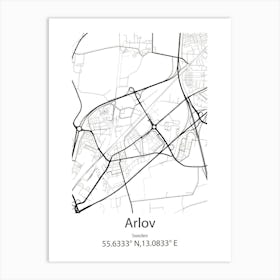 Arlov,Sweden Minimalist Map Art Print