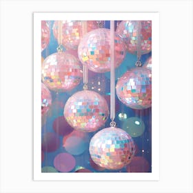 Disco Balls, Pink Colors, Preppy Aesthetic, Trendy Art Print