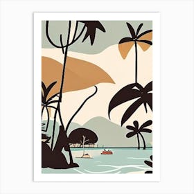 Koh Kood Thailand Muted Pastel Tropical Destination Art Print