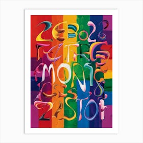 Numbers - Rainbow Art Print