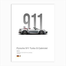 911 Turbo S Cabriolet Porsche Art Print