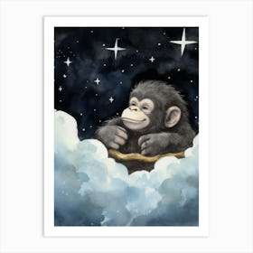 Baby Gorilla 3 Sleeping In The Clouds Art Print