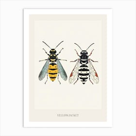 Colourful Insect Illustration Yellowjacket 9 Poster Art Print