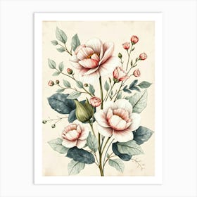 Peony Flowers Art Print