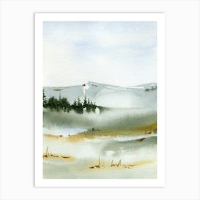 Watercolor Of A Landscape Art Print