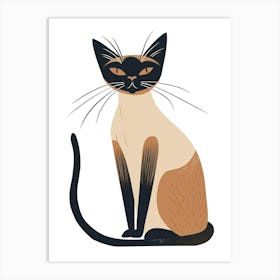 Javanese Cat Clipart Illustration 6 Art Print