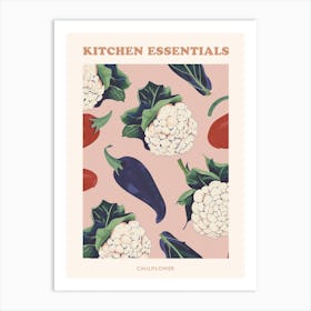 Cauliflower & Vegetables Pattern Poster Art Print