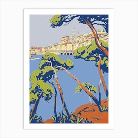 Lake Travel Poster Vacation France Art Print