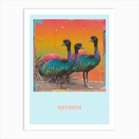 Rainbow Ostrich Poster 2 Art Print