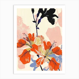 Colourful Flower Illustration Geranium 4 Art Print