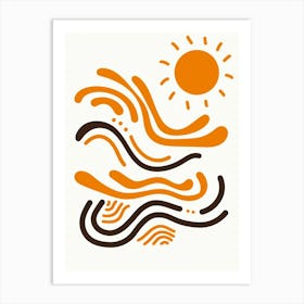 Sun And Waves Art Print