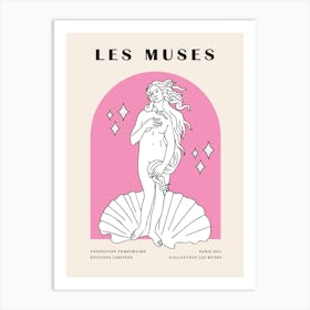 Les Muses Print Pink Art Print