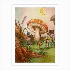 Mushroom Forest Art Print