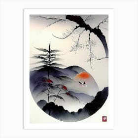 Landscapes 5 Yin And Yang Japanese Ink Art Print